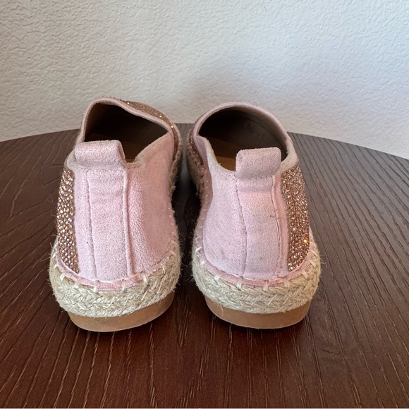 Girls Lucky Top Sparkling Bling Pink Slip On Flats Kids Size 4 Sparkle Shoes - Picture 4 of 8